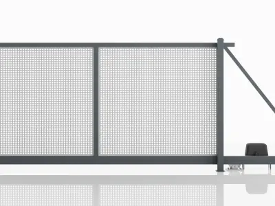 Aluminum Electric Sliding Gate - Model 5 - 3D model