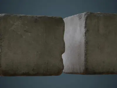 Concrete Barrier 4C Low-poly 3D model