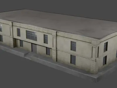 Abandoned hospital Low-poly 3D model