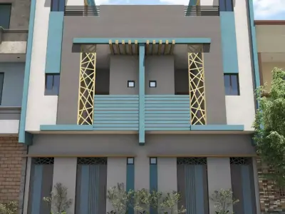 Modern Twin House 3D model