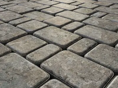 Paving stone gray 3D model