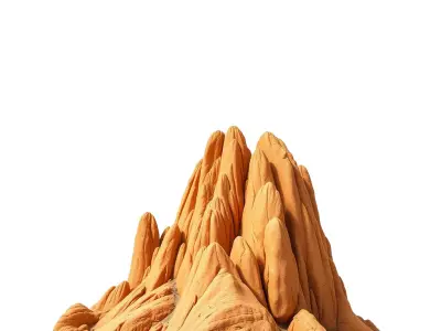 Golden Sandstone Mountain model pack Low-poly 3D model
