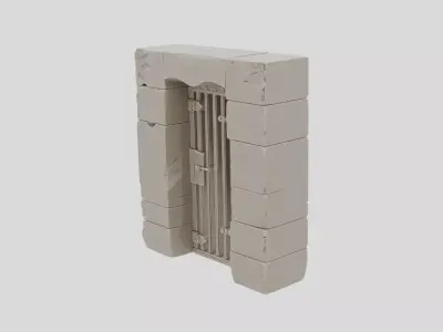 Fantasy Stone Prison Cell Door for 3D print 3D model