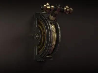 Wall Mounted Lever Mechanism Low-poly 3D model