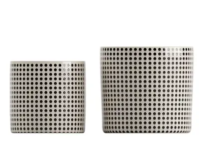 Set of 2 Handmade Dotted Ceramic Pots 3D model