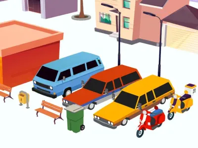 Lowpoly City buildings stylized assets game ready  Low-poly 3D model