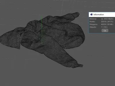 Hoodie On the Floor - 3D Asset 3D model