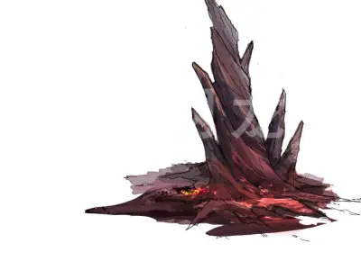 Game Model - Outstanding Volcanic Stone Teeth 03 3D model