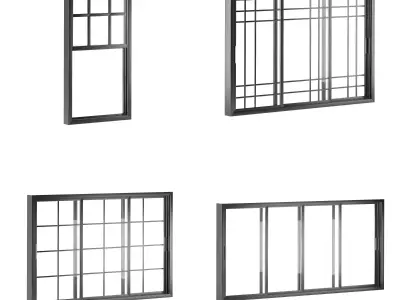 Aluminum Sliding Windows 3D model