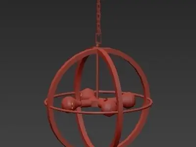 BODIE three light sphere pendant 3D model