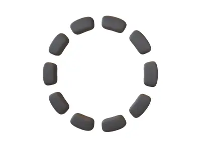 Dashed Circle Line v1 001 Low-poly 3D model