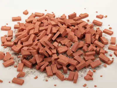 bricks 03 stack of bricks 3D model