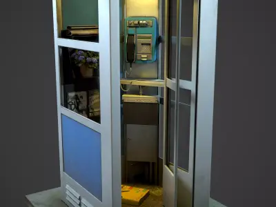 Phone Booth - Telephone Cabin Low-poly 3D model