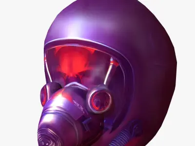 Gas mask helmet scifi Low-poly character art game space  Low-poly 3D model buy