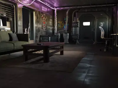 Cyberpunk Apartment Scene v10 3D model