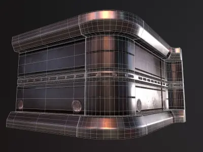 Sci Fi Walls Low-poly 3D model