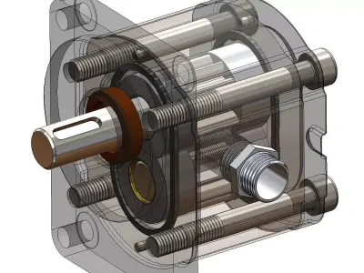 Industrial Hydraulic Pump - High Detail 3D Model 3D model