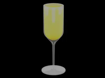 Realistic Wine Glass  Low-poly 3D model
