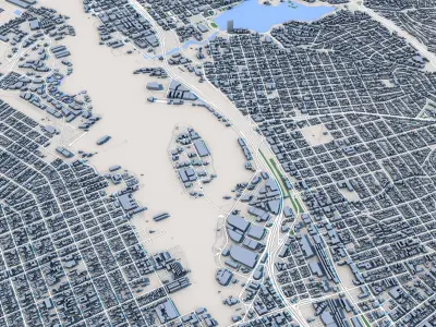 Oakland City California 3D model