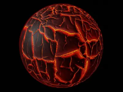 Alien Lava Planet Sci-Fi Fantasy Scenery 3D model