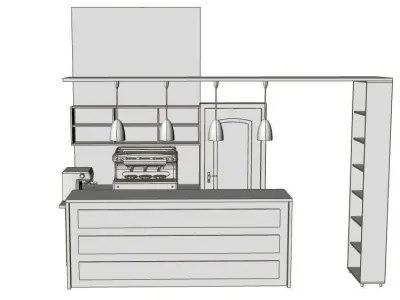 cafe furniture coffee mechine 3D model