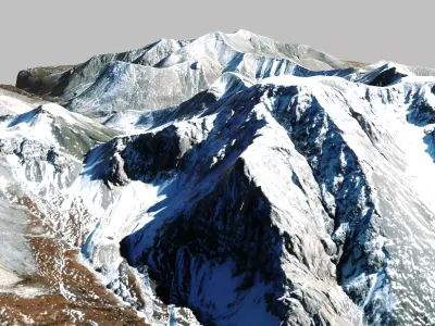 Mountain landscape Snow Table height 3178 meters Mongolia  3D model