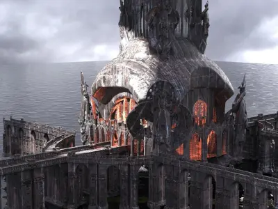 Angelic Cathedral Domed City 3 3D model