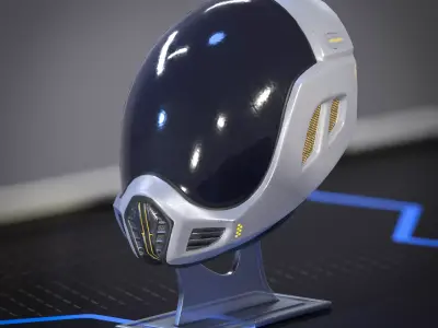 Sci-fi helmet Low-poly 3D model purchase