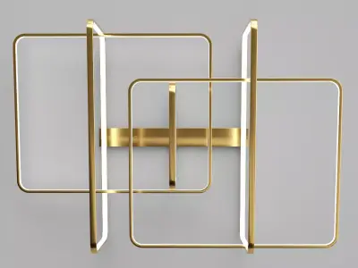 LINKEN gold wall light with squares 3D model