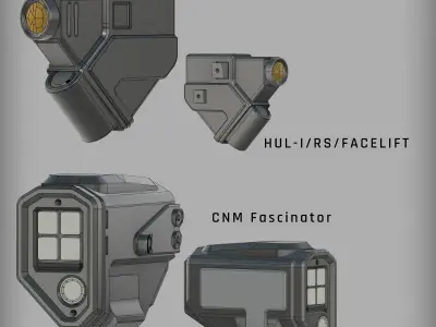 Mark VII Helmet Attachments  CNM Fascinator and HUL-1  3D print model