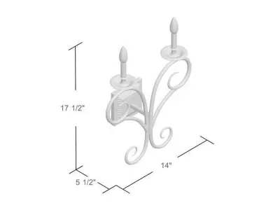 Brenda Candle Wall Light 3D model