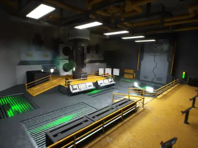 Sci-Fi Lab Low-poly 3D model