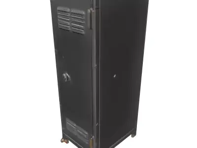 Industrial Distressed Metal Storage Locker Low-poly 3D model