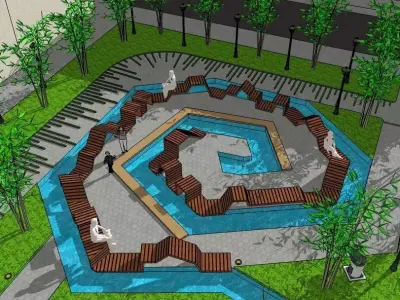 Urban Park 3D Model SketchUp 3D model