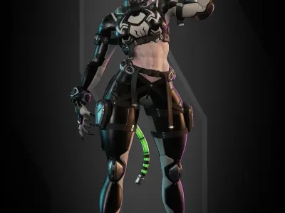 SpiderCat Low-poly 3D model