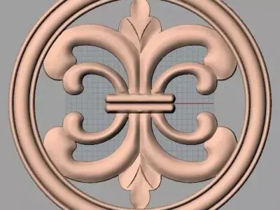 Furniture decoration round flower 3D STL model for CNC E932 3D model