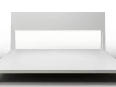 Alpine White Queen Bed Low-poly 3D model