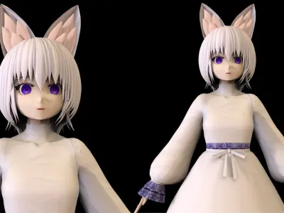 game ready Low Poly Anime Character 2