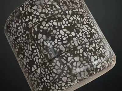 Polished Terrazzo Stone Tiles PBR Seamless Texture