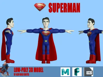 Superman Low-poly 3D model