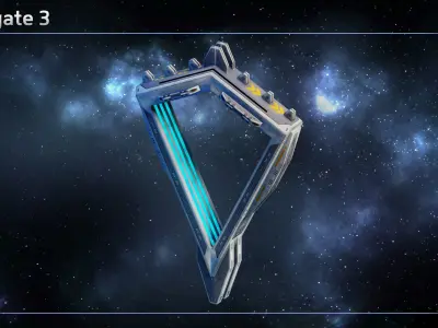 Spaceship Jumpgates II Low-poly 3D model