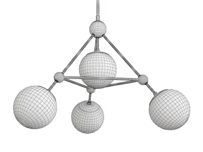 Kirkman Chandelier Gold Low-poly 3D model
