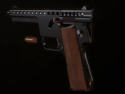 GyroJet Pistol Low-poly 3D model