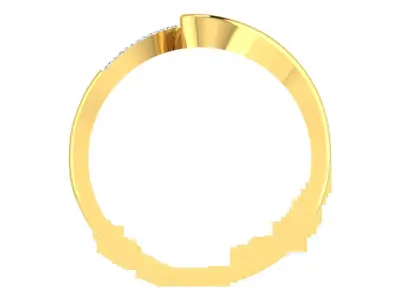 Solitaire Women Engagement Bypass Rings 3D print model 4
