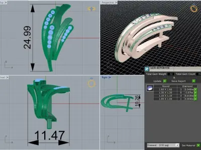 Diamond earring  456 3D print model
