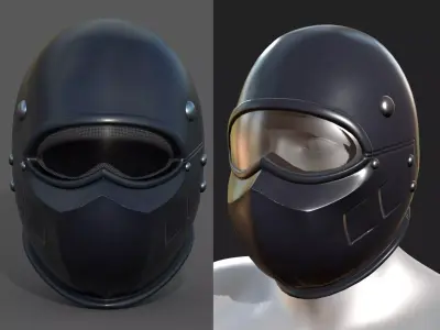 Helmet scifi military combat 3d futuristic  Low-poly 3D model