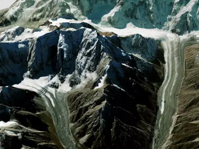 Mountain landscape Ullu Chyran glacier Caucasus  3D model