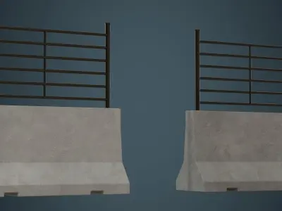 Concrete Barrier 2A Low-poly 3D model