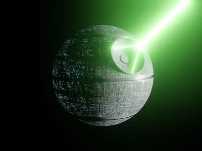 Death Star 3d model and laser canon Free 3D model