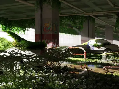 the last of us - post apocalypse style scene made with blender 3D model